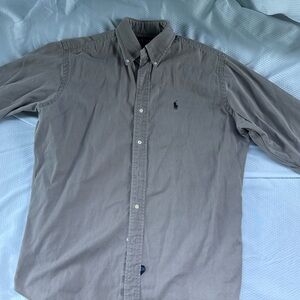 Ralph Lauren Men's Taupe Button Down Shirt